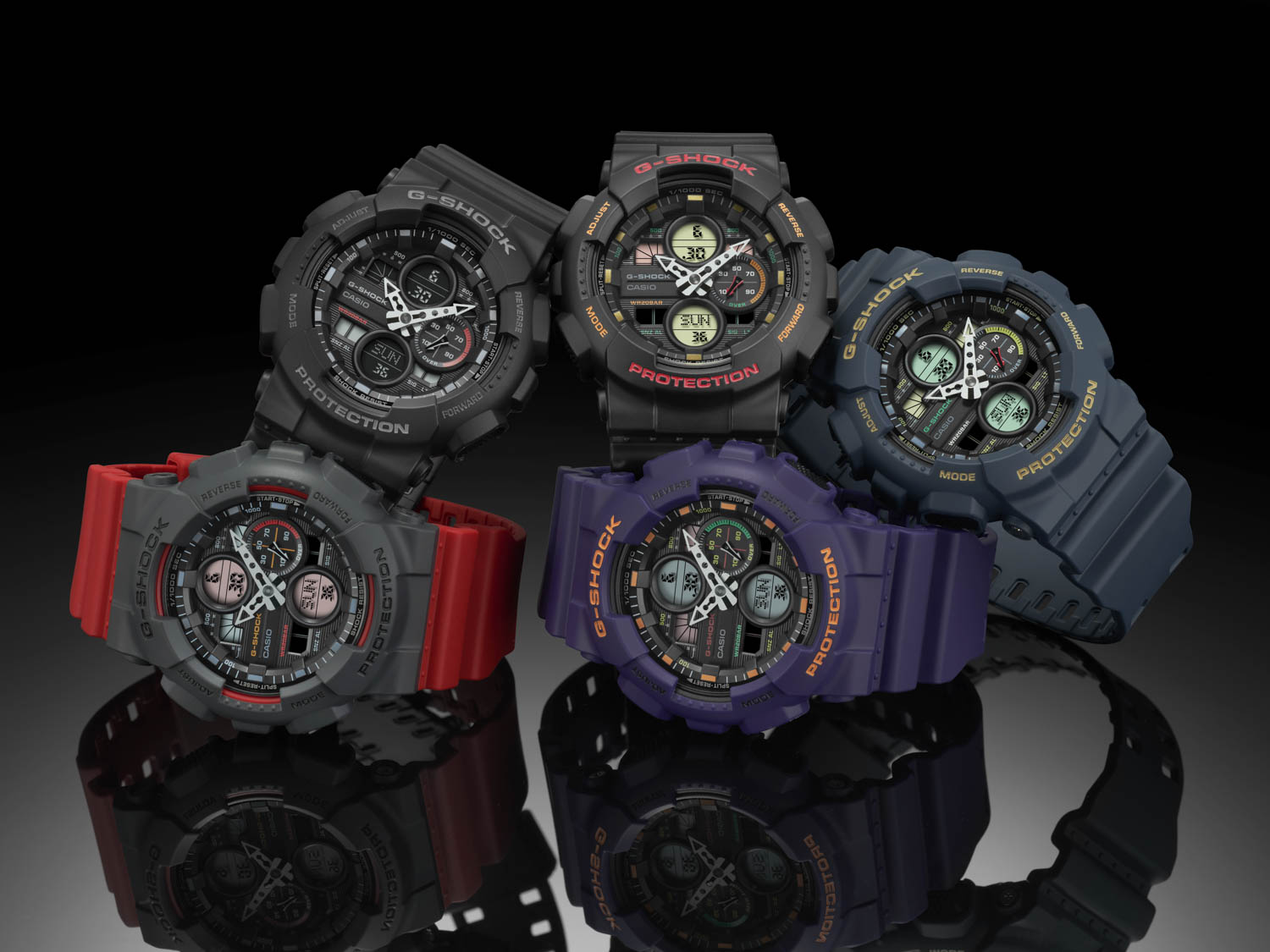 Zegarki G-SHOCK w pięciu wariantach kolorystycznych